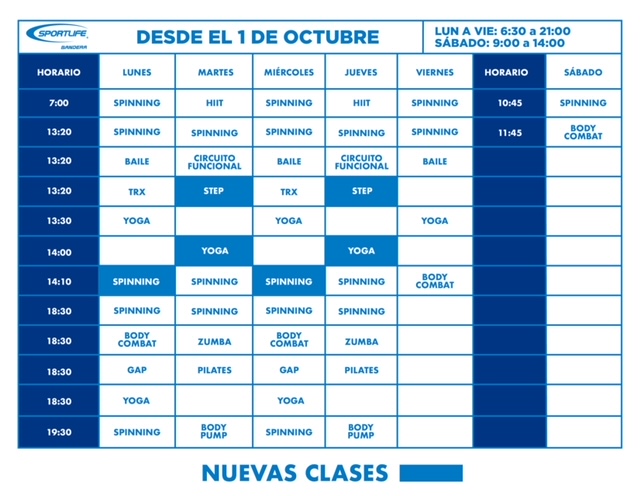 Horario Base Sportlife